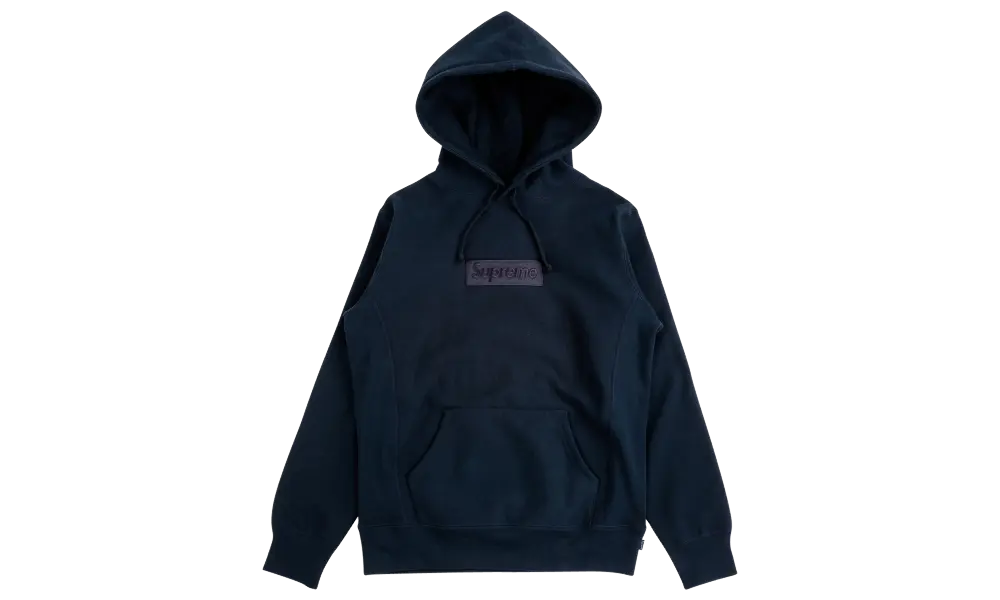 Supreme Box Logo Hooded Sweatshirt FW14 - Navy Tonal Supreme