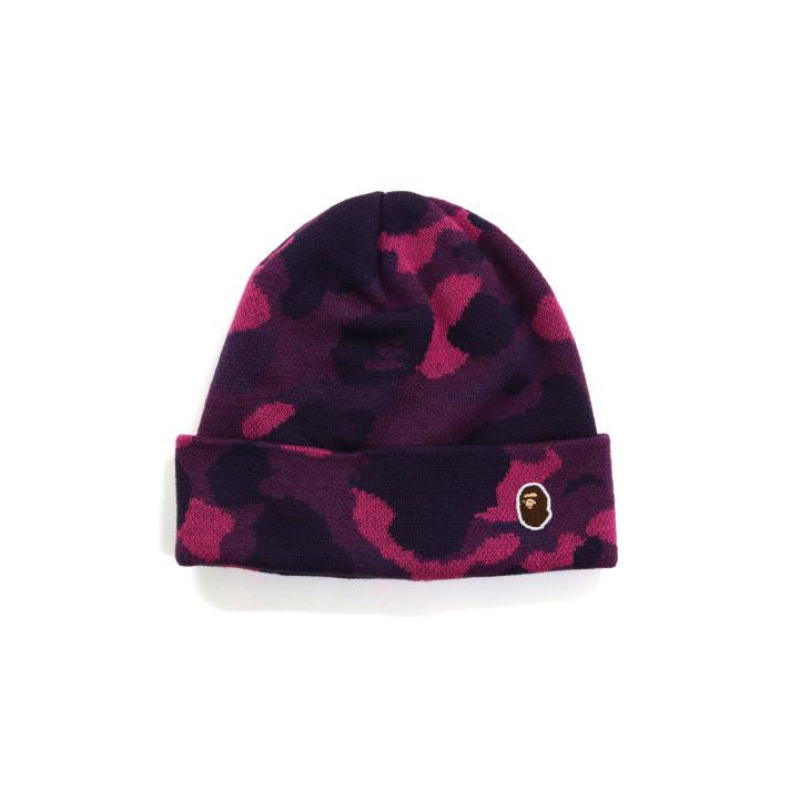 A Bathing Ape Color Camo Knit Cap - Dark Purple Bape