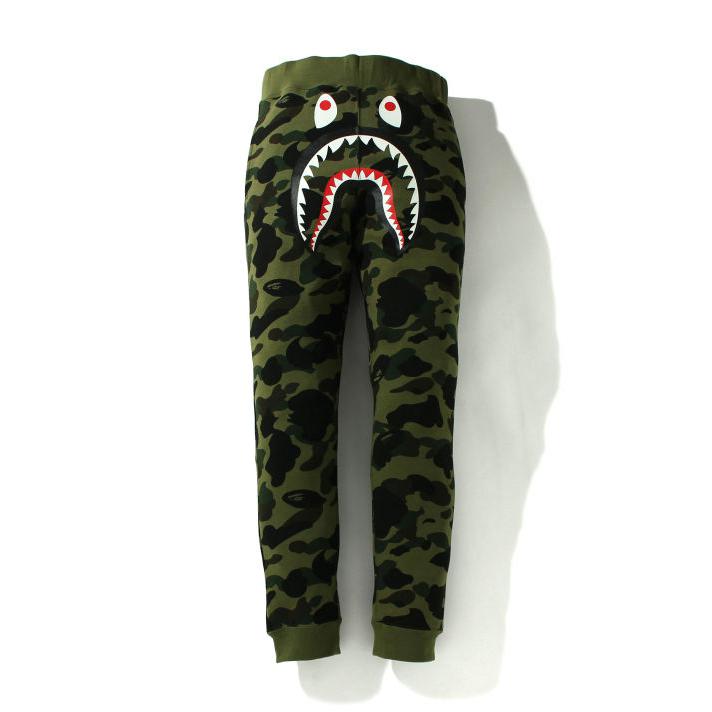 A Bathing Ape 1st Camo Shark Slim Fit Sweatpants - Green Camo Bape