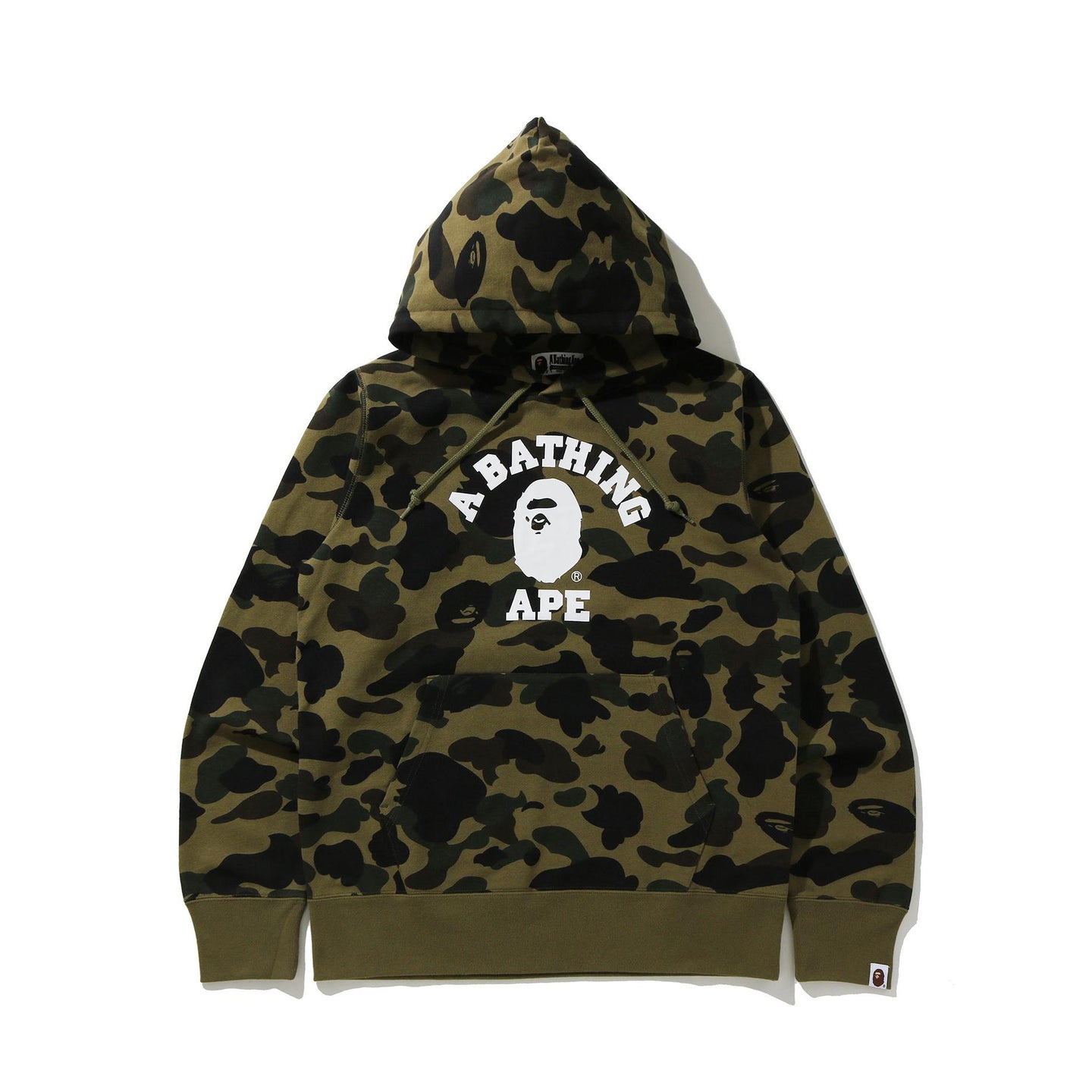 A Bathing Ape 1st Camo College Pullover Hoodie - Green