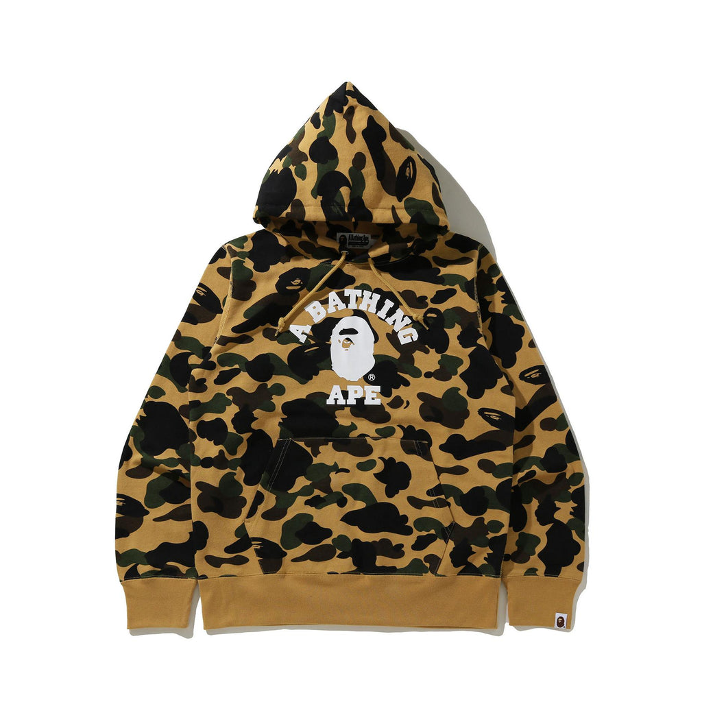 A Bathing Ape 1st Camo College Pullover Hoodie - Yellow Camo
