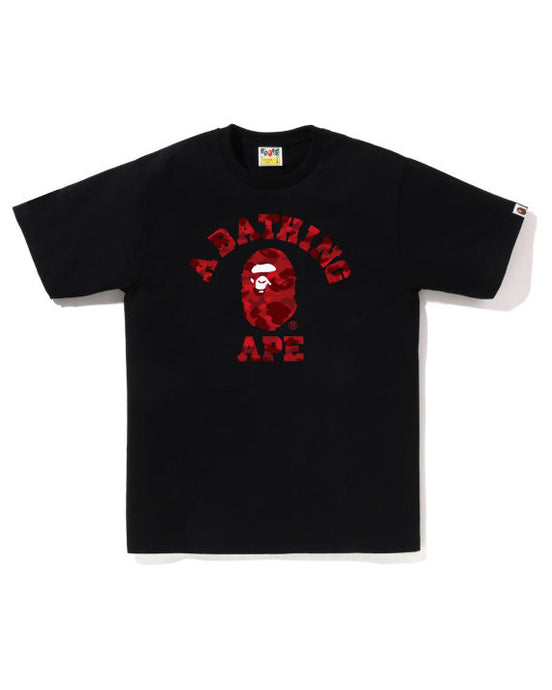 A Bathing Ape Color Camo A College Tee - Black/Red
