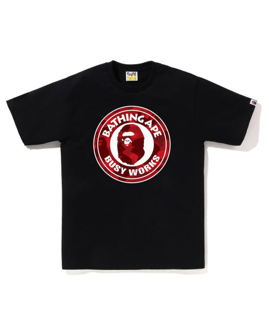 A Bathing Ape Color Camo Busy Works Tee - Black/Red