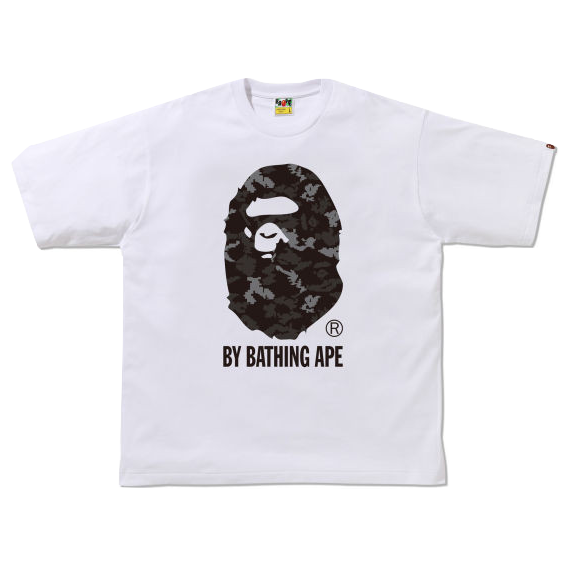 A Bathing Ape Digital Camo By Bathing Ape Tee - White/Black Bape