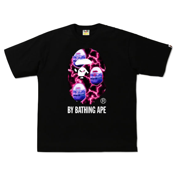 A Bathing Ape Lightning By Bathing Tee - Black/Purple Bape