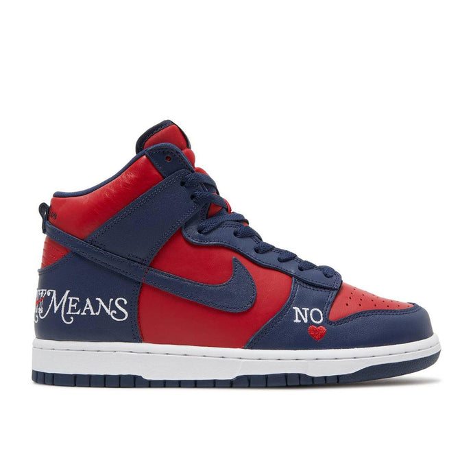 Nike SB Dunk High OG QS x Supreme - By Any Means - Red Navy