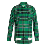 Off White Diag Spray Check Flannel Shirt - Green
