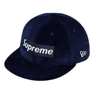 Supreme Corduroy Box Logo New Era Cap - Navy