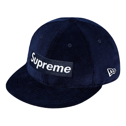 Supreme Corduroy Box Logo New Era Cap - Navy
