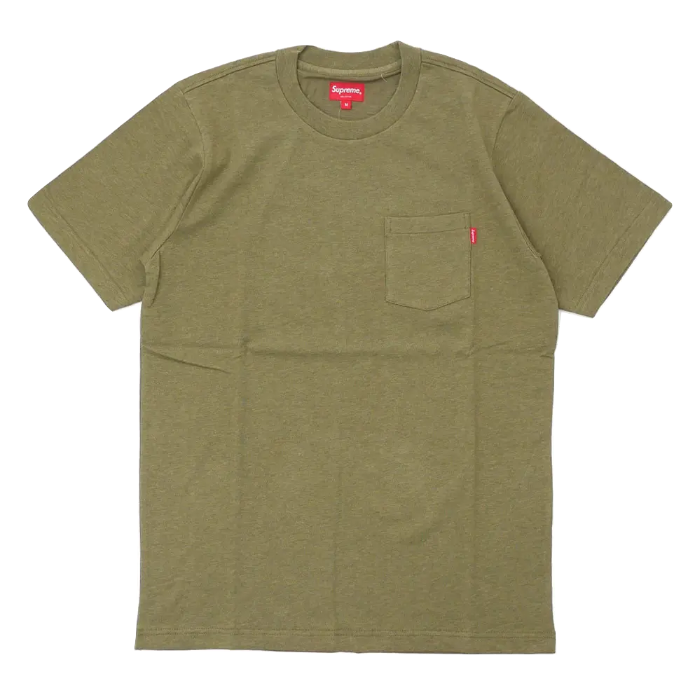Supreme Pocket Tee(FW17)- Heather Olive Supreme