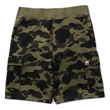 A Bathing Ape 1st Camo 6Pocket Sweat Shorts - Green Camo - Used