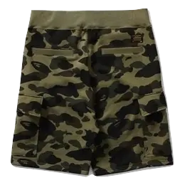 A Bathing Ape 1st Camo 6Pocket Sweat Shorts - Green Camo - Used Bape
