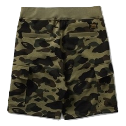 A Bathing Ape 1st Camo 6Pocket Sweat Shorts - Green Camo - Used