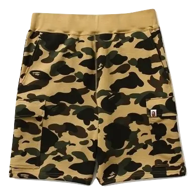 A Bathing Ape 1st Camo 6Pocket Sweat Shorts - Yellow Camo Bape