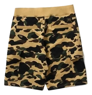 A Bathing Ape 1st Camo 6Pocket Sweat Shorts - Yellow Camo Bape