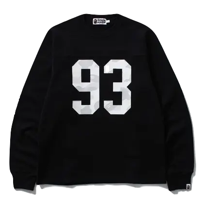 A Bathing Ape City Camo Glow In the Dark Football Crewneck - Black Bape