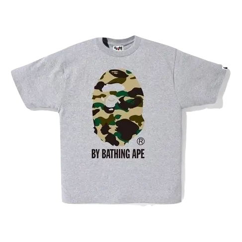 Bape 1st Camo by Bathing Tee (Ladies) - Gray/Yellow Bape