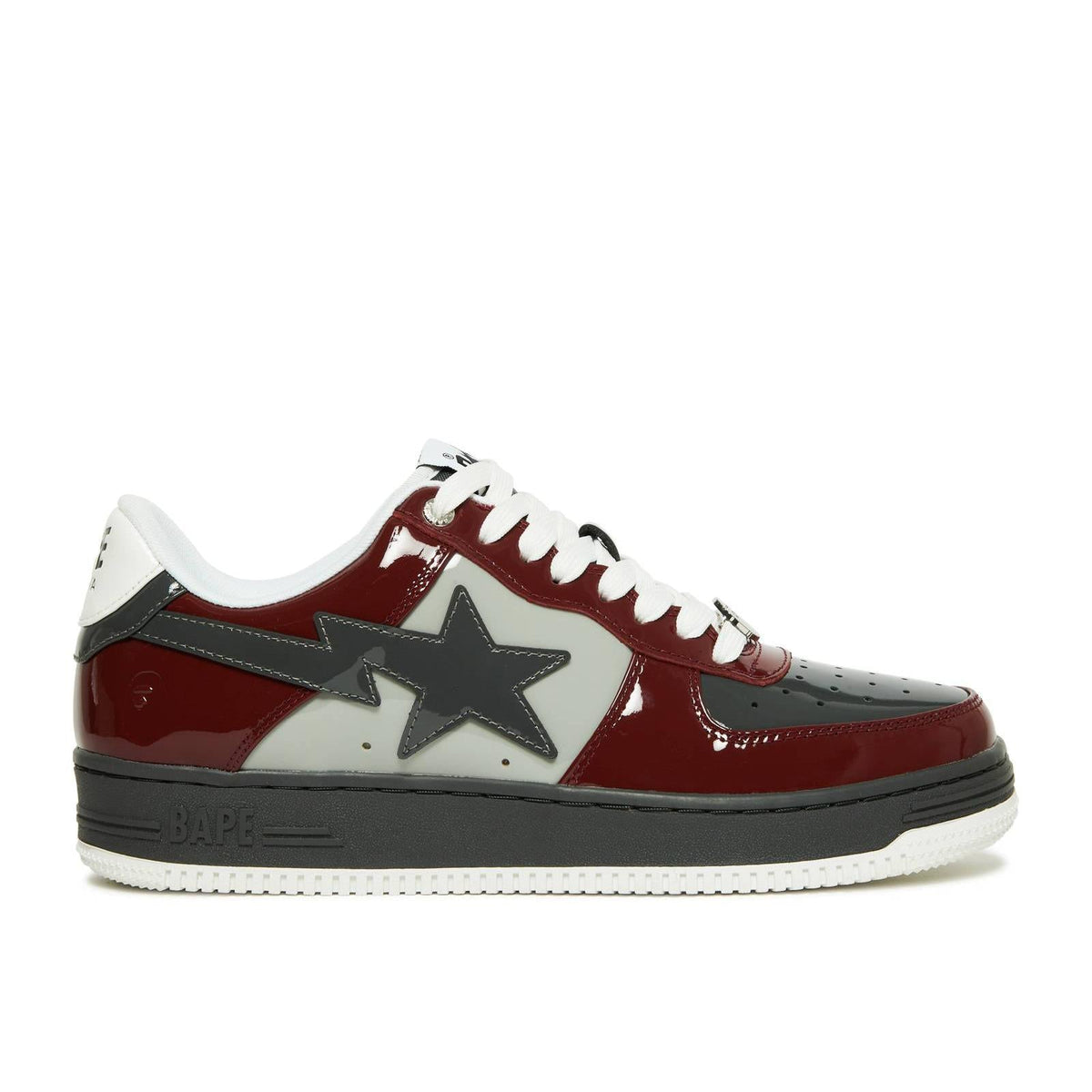 A Bathing Ape Bapesta Low M1 Patent 2022 - Gray x Red Bape