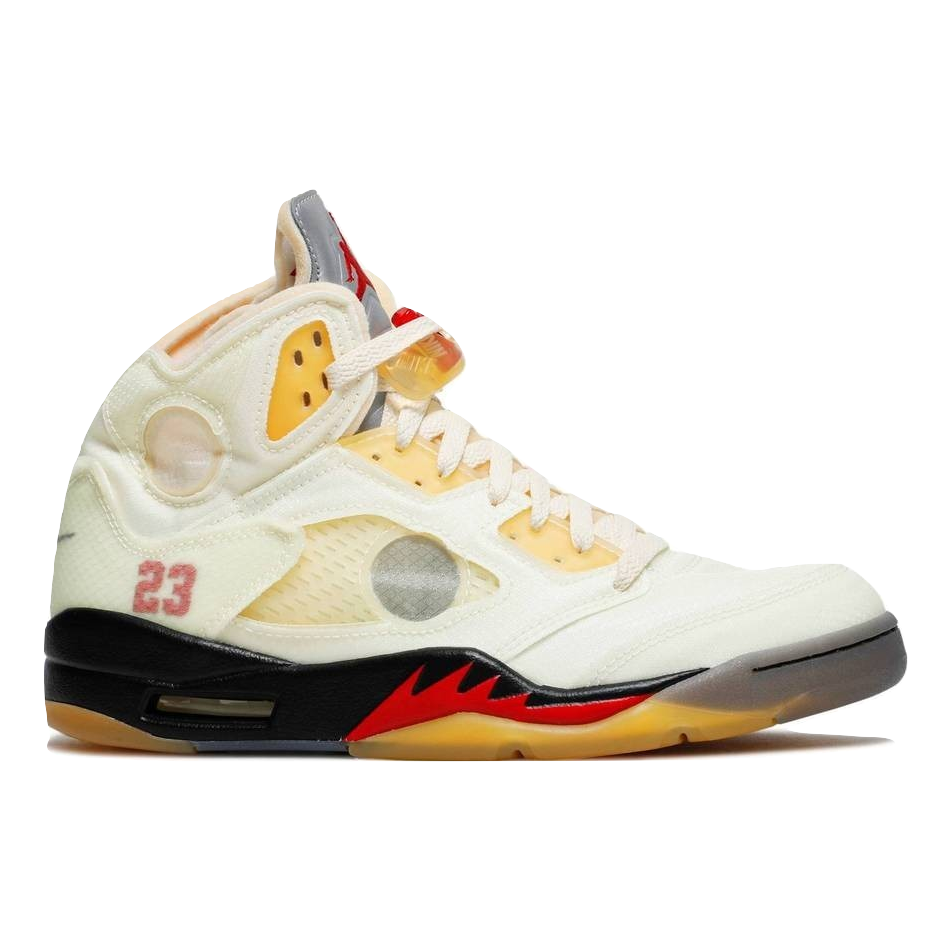 Air Jordan 5 Retro SP x Off-White - Fire Red/Sail - Used Air Jordan
