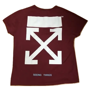 Off White Arrows Tee - Burgundy OFF-WHITE