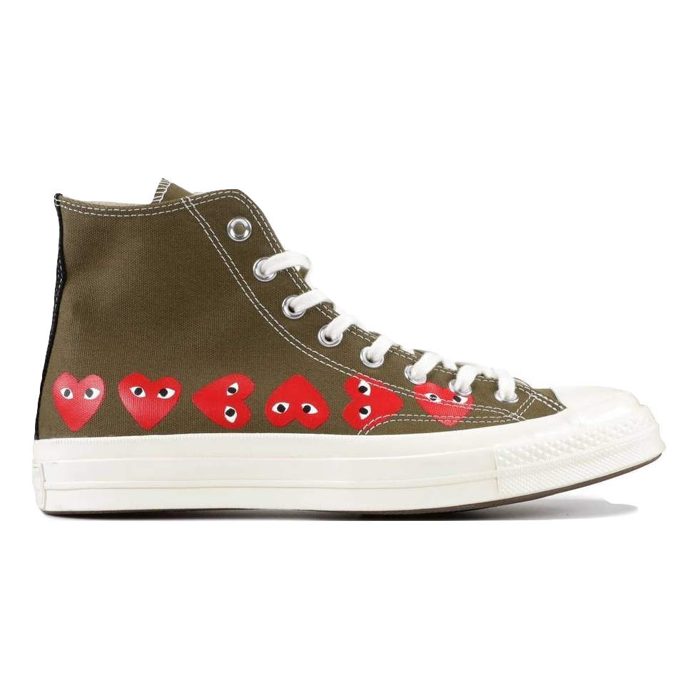 Converse Chuck Taylor All Star 70s Hi CDG Multi-Heart - Khaki