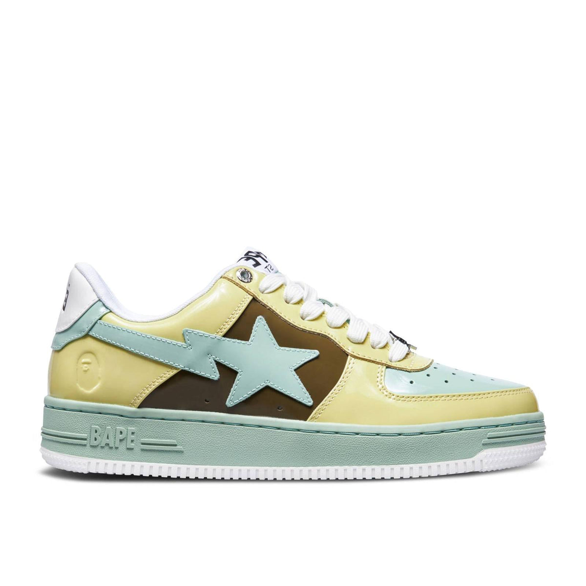 A Bathing Ape Bapesta Low M1 Patent 2022 - Brown X Beige Bape