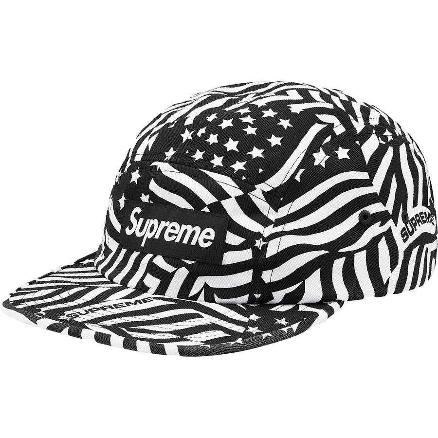 Supreme Washed Chino Twill Camp Cap - Black Flags Supreme