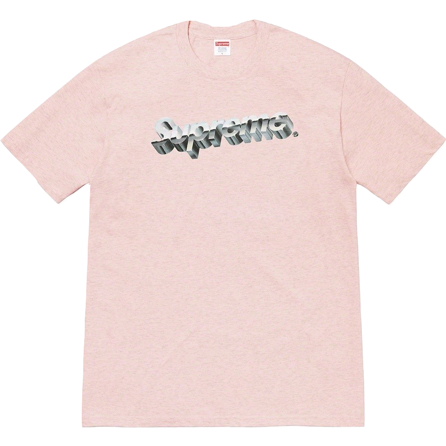 Supreme Chrome Logo Tee - Heather Pink