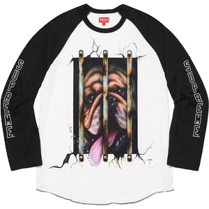 Supreme Dog Raglan L/S Top - Black Supreme
