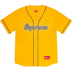 Supreme Rhinestone Baseball Jersey - Yellow Supreme