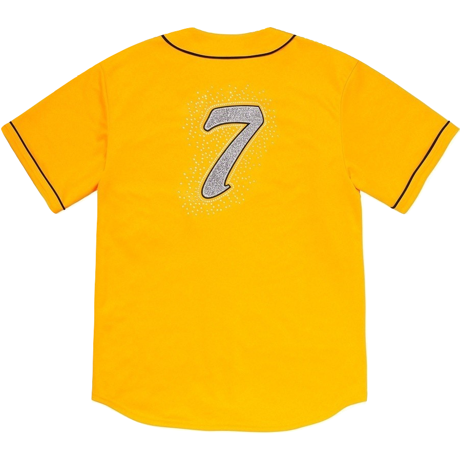 Supreme Rhinestone Baseball Jersey - Yellow Supreme