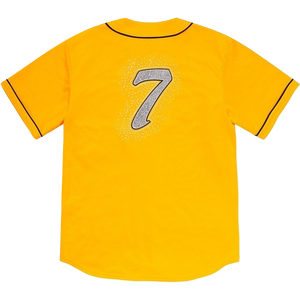 Supreme Rhinestone Baseball Jersey - Yellow Supreme