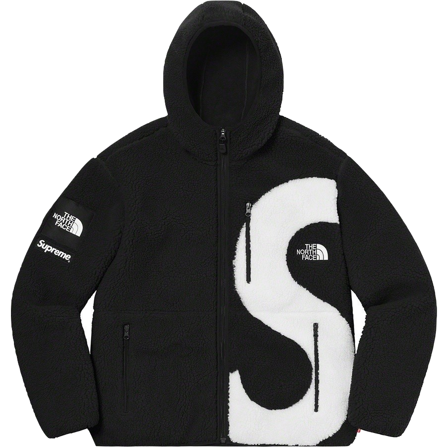 Supreme x The North Face S Logo Hooded Fleece Jacket - Black - Used