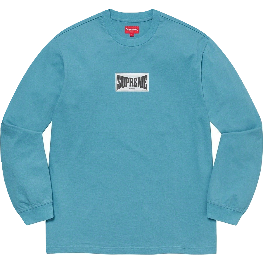 Supreme Woven Label L/S Top - Slate Supreme
