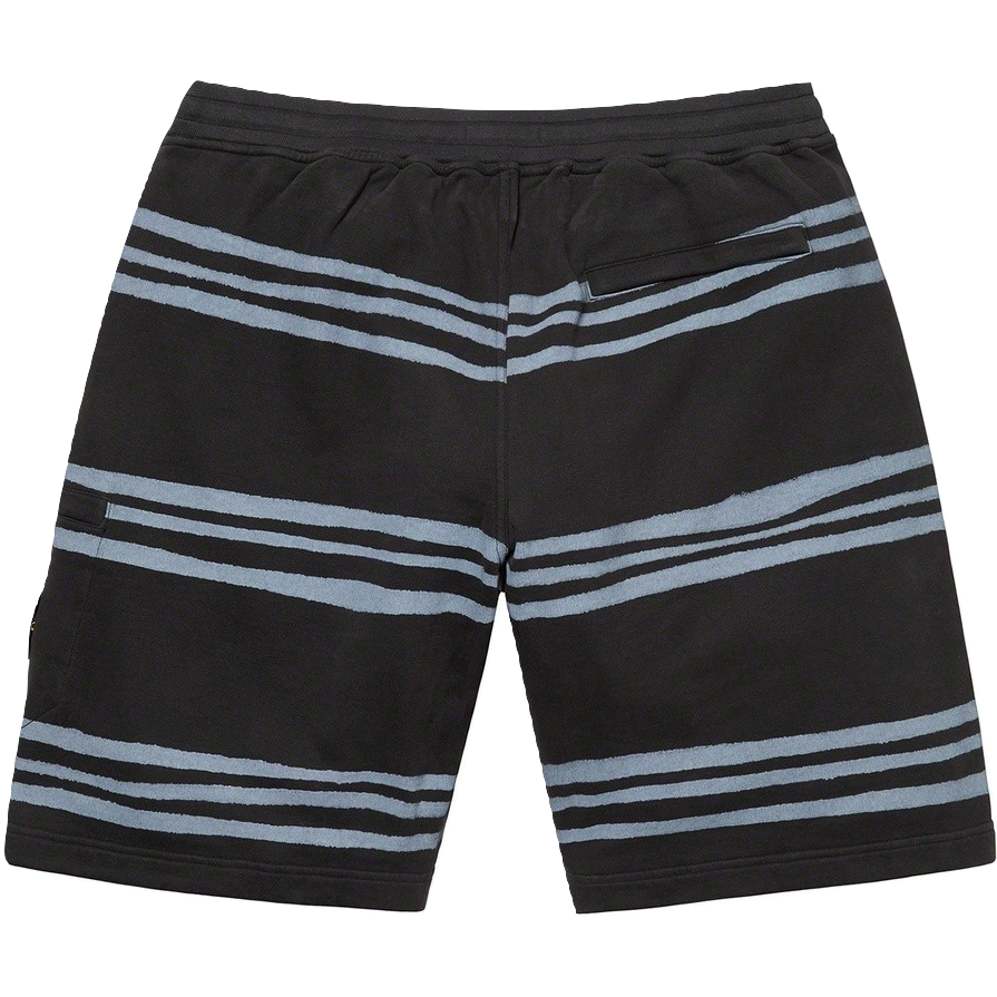 Supreme x Stone Island Warp Stripe Sweatshort - Black Supreme