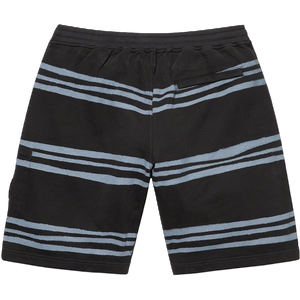 Supreme x Stone Island Warp Stripe Sweatshort - Black Supreme