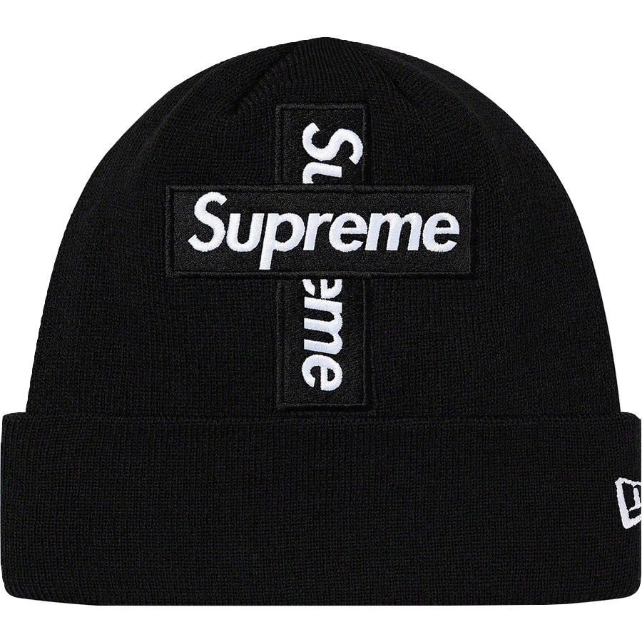 Supreme/New Era Cross Box Logo Beanie - Black - Used Supreme