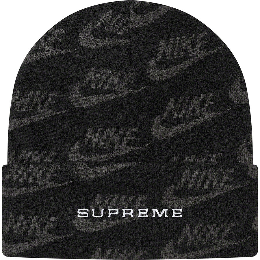 Supreme x Nike Jacquard Logos Beanie - Black