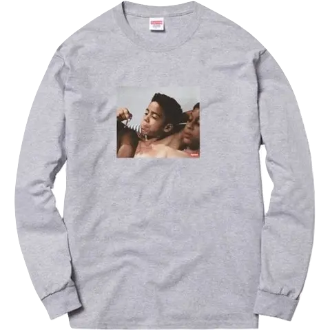 Supreme Kids Blunt L/S Tee - Grey Supreme