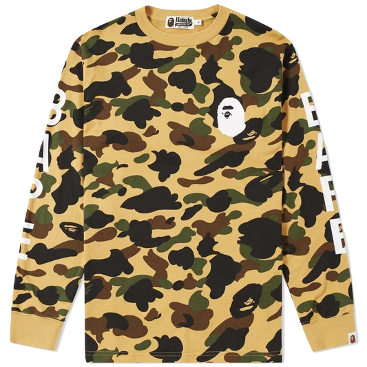 A Bathing Ape 1st Camo L/S Tee - Yellow Camo - Used