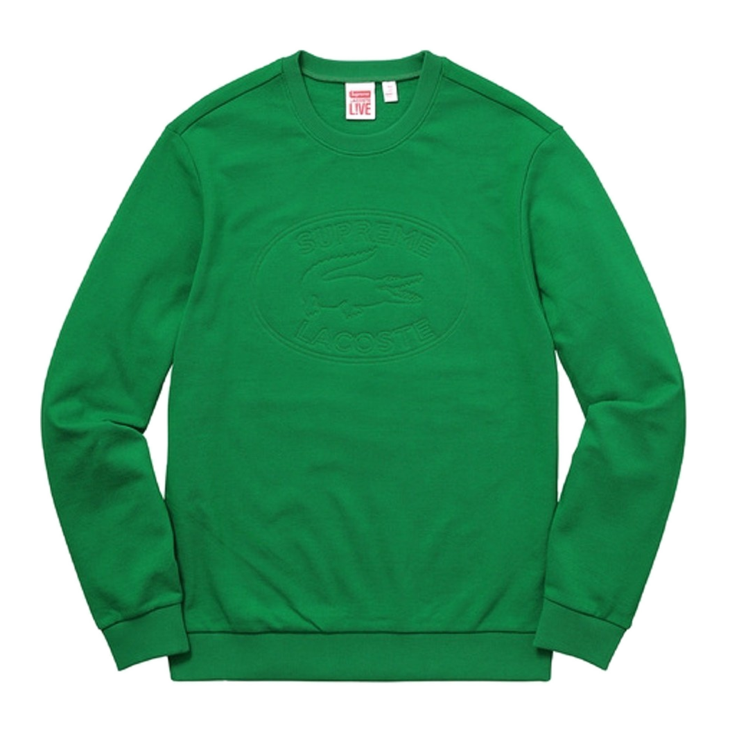 Supreme Lacoste Pique Crewneck Kelly Green