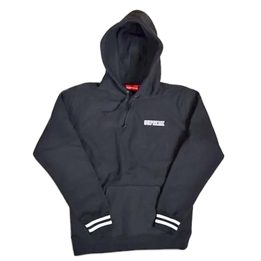 Supreme Striped Cuff Hooded Sweatshirt - Black - Used Supreme