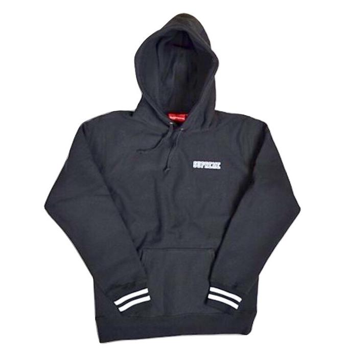 Supreme Striped Cuff Hooded Sweatshirt - Black