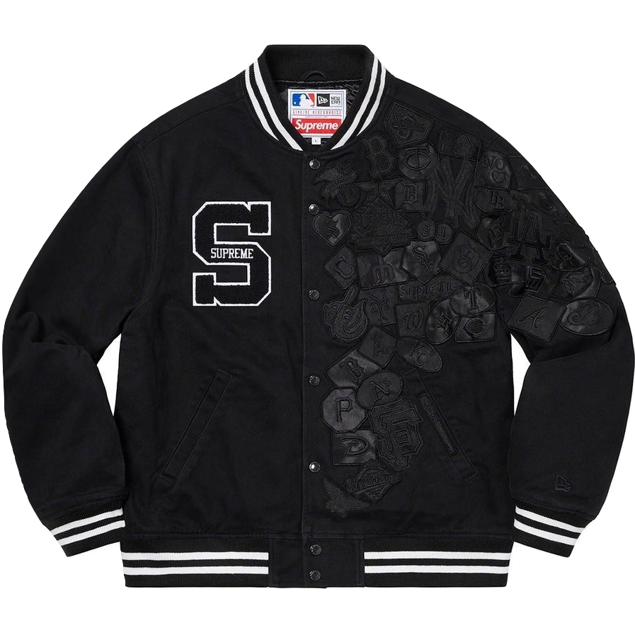 Supreme/New Era/MLB Varsity Jacket - Black Supreme