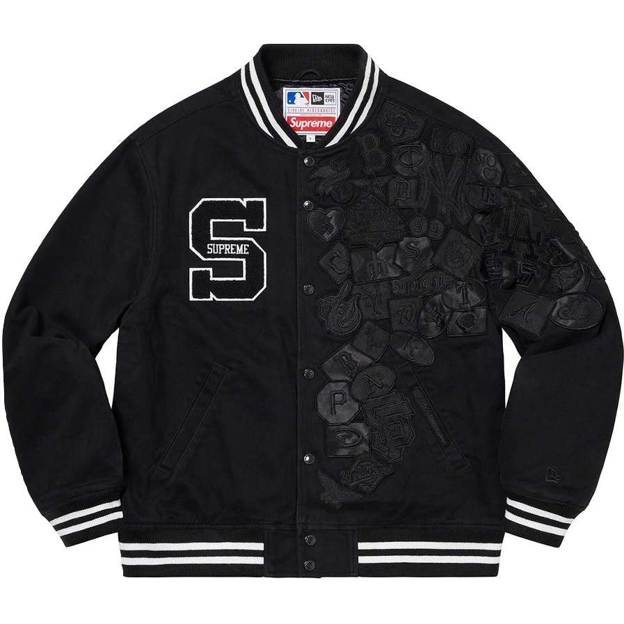 Supreme/New Era/MLB Varsity Jacket - Black