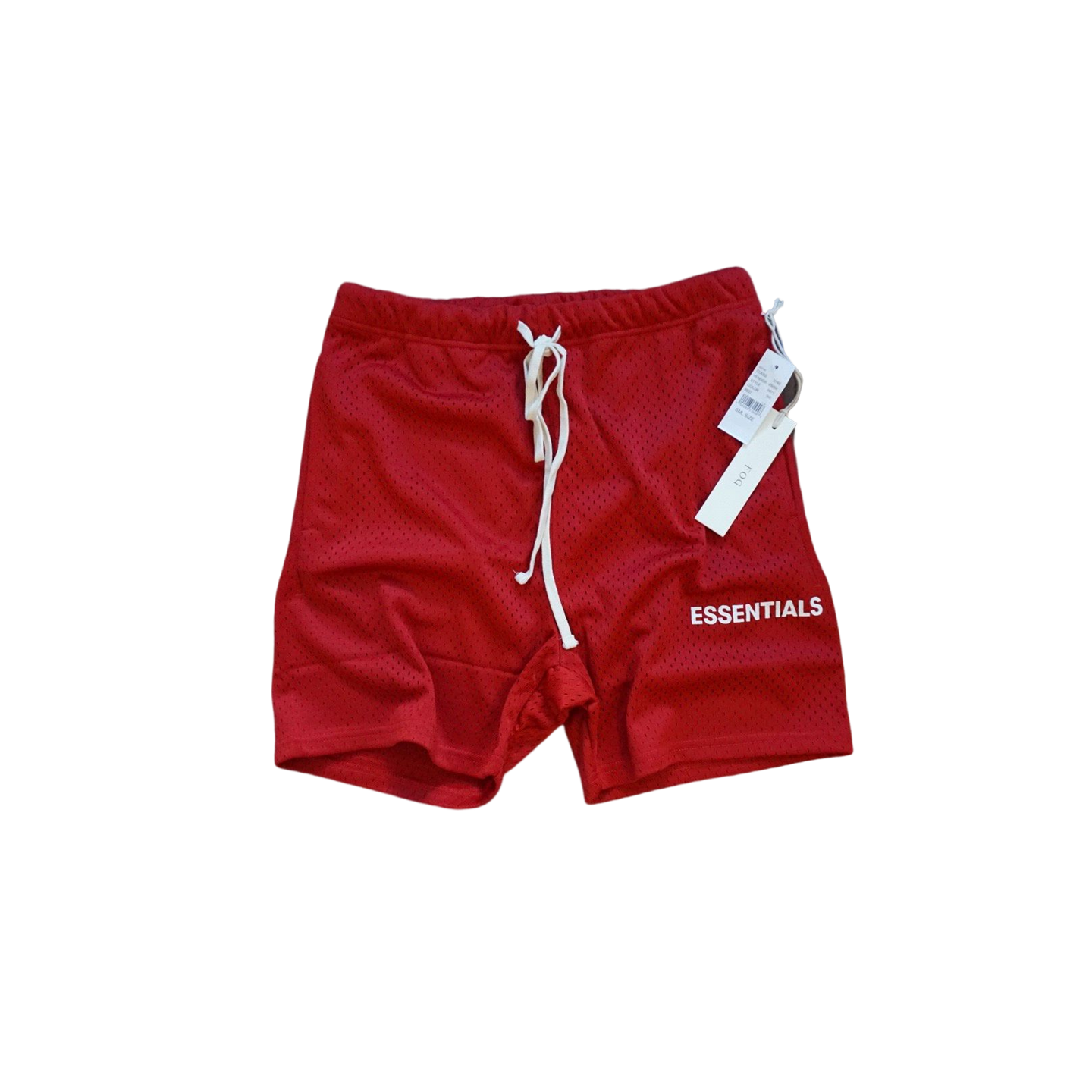 Fear of God Essentials Graphic Mesh Drawstring Shorts - Red