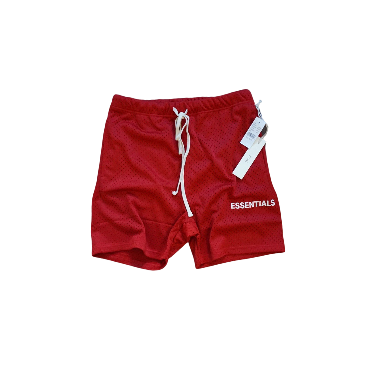 Fear of God Essentials Graphic Mesh Drawstring Shorts - Red - Used Essential FOG
