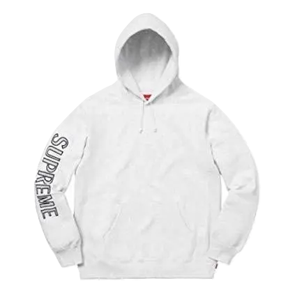 Supreme Sleeve Embroidery Hoodie - Ash Grey Supreme