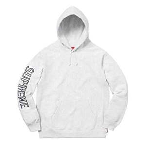 Supreme Sleeve Embroidery Hoodie - Ash Grey