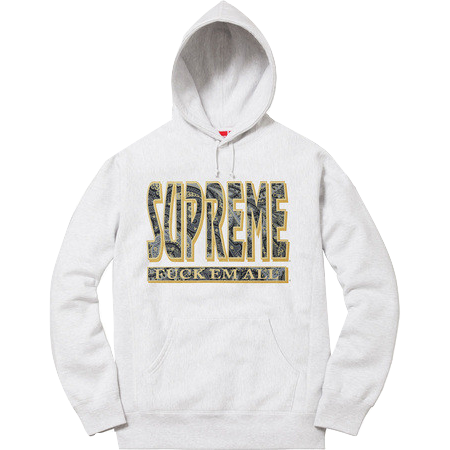 Supreme Paisley F*ck Em All Hoodie - Ash Gray
